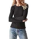 Michael Stars Womens Zola Long Sleeve Wide Binding Crew Tee