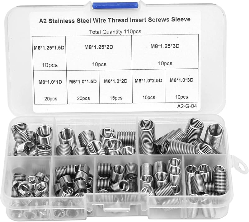 Yosoo M8 Helicoil Insert Screw Sleeve M6-M8 1D-3D Stainless Steel Thread Repair