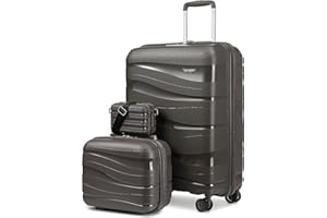 Melalenia Luggage Carry On Suitcase Sets, Expandable PP Hard Shell Suitcase with Spinner Wheels,Travel Luggage with TSA Locks 22x14x9 Airline Approved
