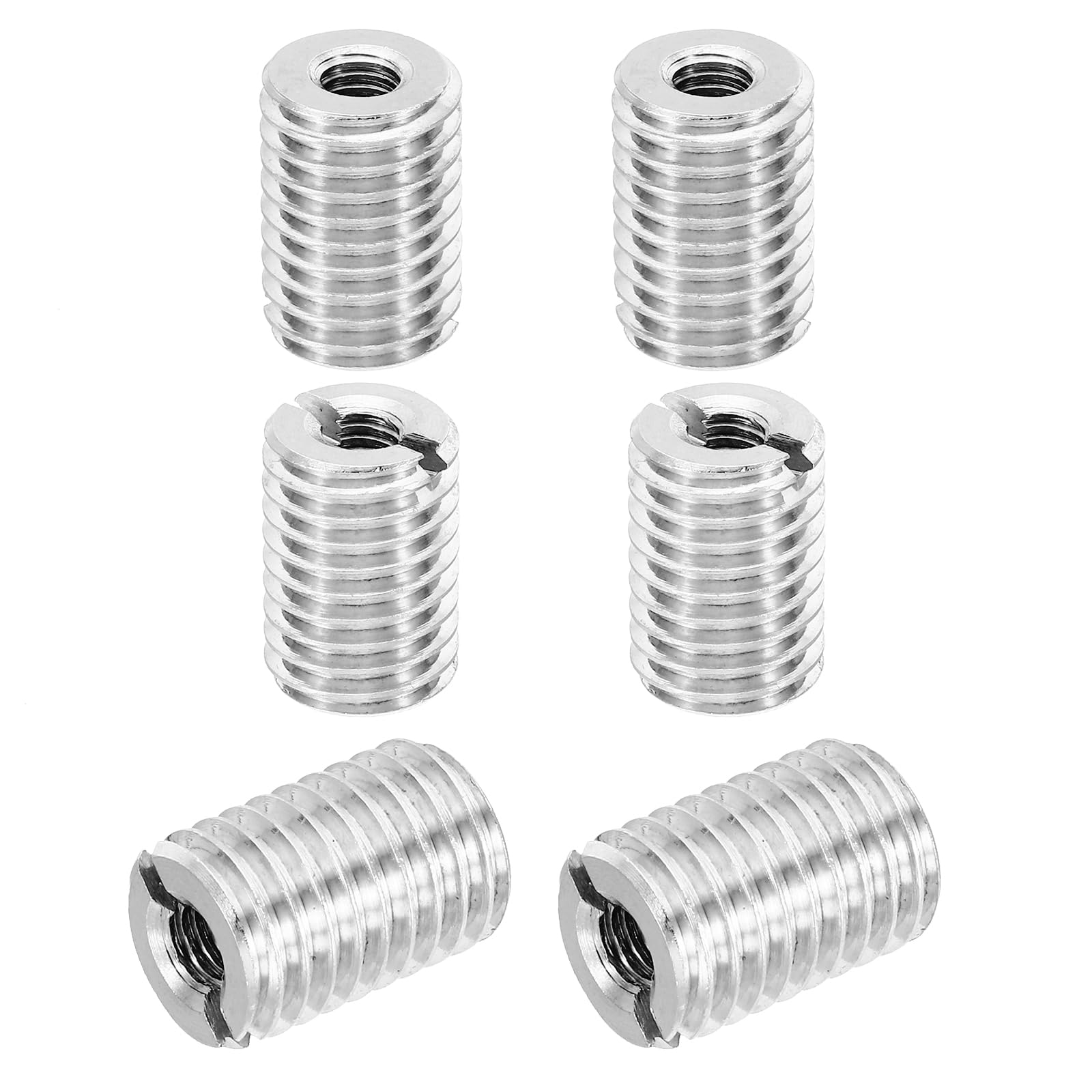 PATIKIL Thread Adapters Sleeve Reducing Nut, 6 Pcs M14x M6x20mm Male to Female Repair Insert Nut Screw Reducer Conversion Stainless Steel Fastener, Silver Tone — image 1