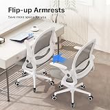 nasPaluro Ergonomic Mesh Office Chair Gray with Flip-Up Armrests Lumbar Support view 4