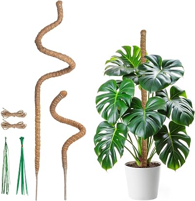 Mcbazel Moss Pole 60cm+120cm Bendable Coir Plant Support