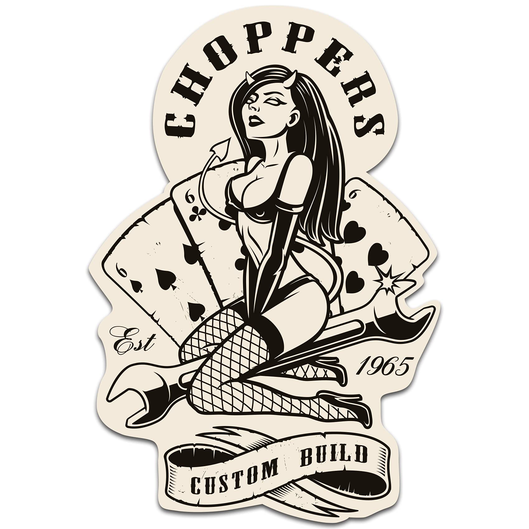 Retro Vintage Sticker Finest Folia Sticker Old School Ace Cult Rockabilly (R149-5 Choppers) — image 1
