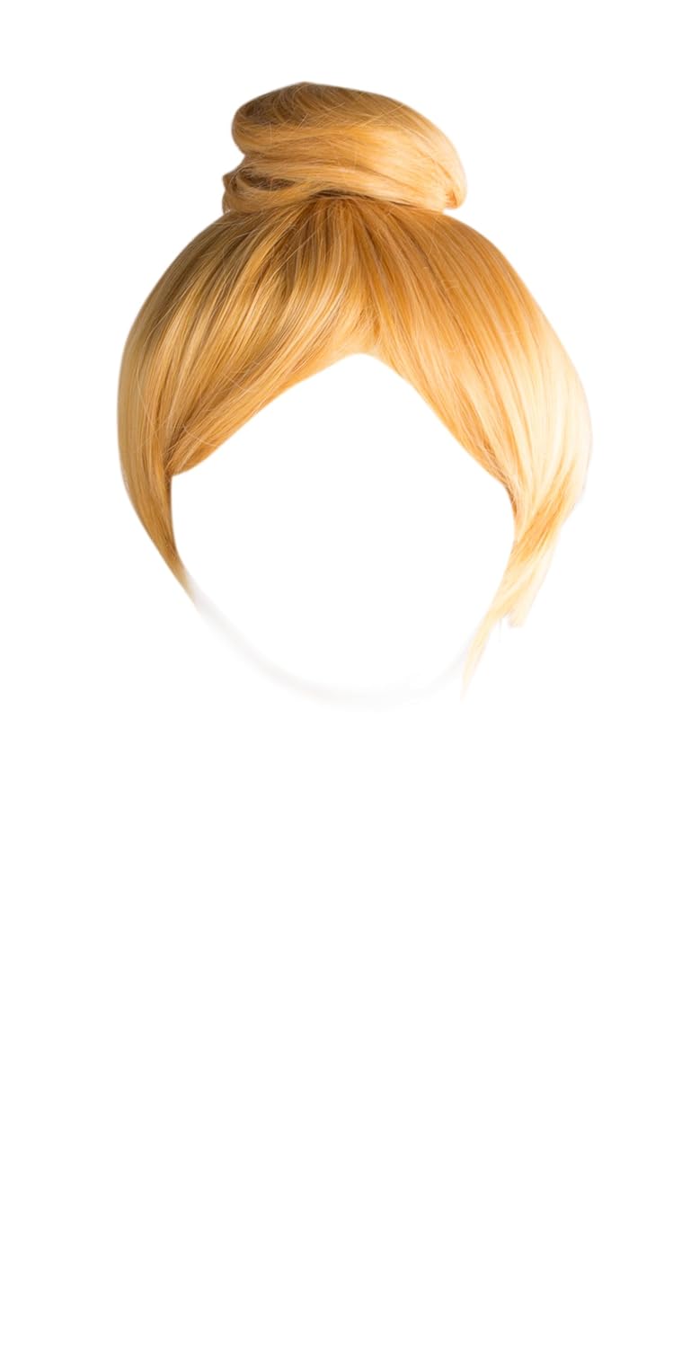 Wig 084 Honey Blonde Tinkerbell Cosplay Party Wig In Bun Peter Pan