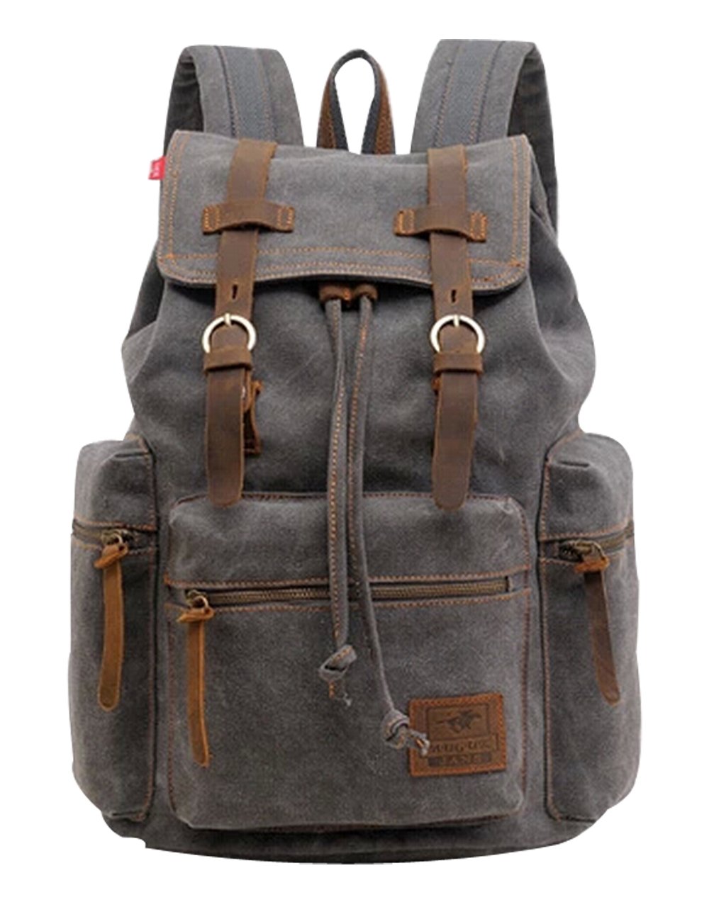Vintage Men Casual Canvas Leather Backpack Rucksack Bookbag Satchel