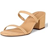 Amazon Essentials Women's Thin Two Strap Heeled Slide
