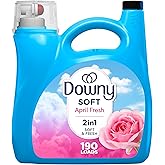 Downy Soft, 2 in 1 Soft and Fresh Liquid Fabric Softener, April Fresh, 140 fl oz, 190 Loads, Fabric Conditioner Liquid provid