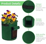 Ohiyoo 5 Pack 10 Gallon Potato Grow Bags with Window, Handles, Felt Nonwoven view 4