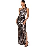 Adrianna Papell Womens Sequin One Shoulder Gown
