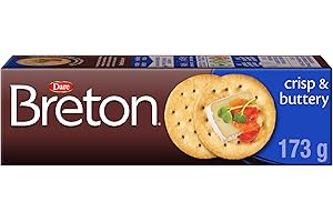 Breton Crisp and Buttery Crackers - Light, Crispy, Plant-Based, For Snacking, Dips, Cheese and Spreads, Non-GMO Project Verif