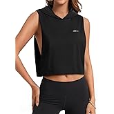 Hilinker Women's Workout Crop Tank Tops Sleeveless Hoodies Open Side Athletic Gym Shirts