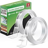 Euqvunn Double Sided Tape Heavy Duty Clear Nano Adhesive Strips 3.0 m x 2.0 cm
