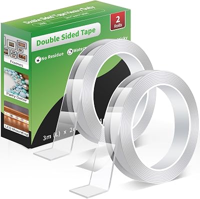 Euqvunn Double Sided Tape Heavy Duty Clear Nano Adhesive Strips 3.0 m x 2.0 cm