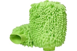 YESCOO 2 Pack Car Wash Mitt, Scratch Free Microfiber Wash Mitt, Double Sided Wash Mit, Wash Mitts for Car Washing, Home Cleaning, Green (10'' x 7'')