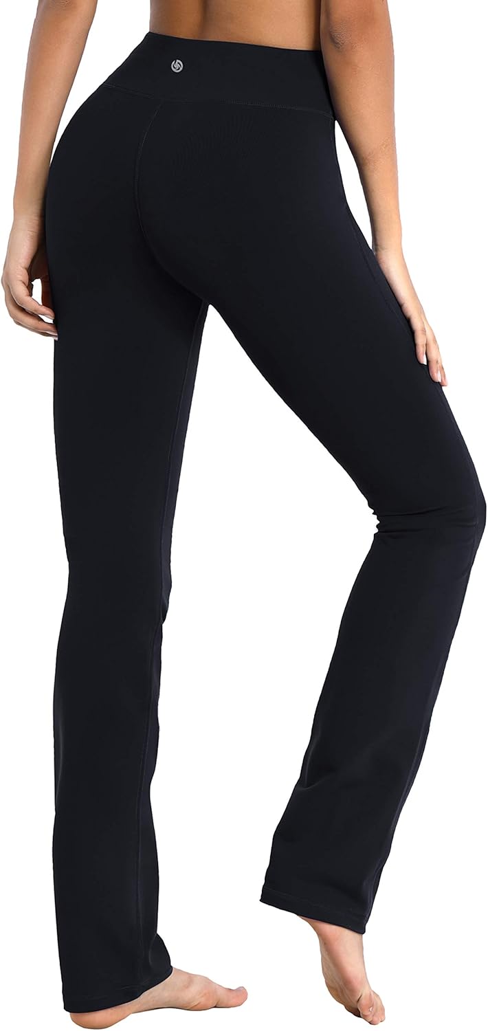 BUBBLELIME 29"/31"/33"/35" 3 Styles Women Bootcut Yoga Pants Basic/Back Pocket/Straight Leg Soft Workout Flare Tummy Control: Clothing