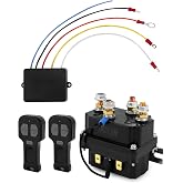 QWORK Wireless Winch Remote Control Kit, 12V 250A Winch Solenoid Relay Contactor + 12V Wireless Winchs Remote, for Truck ATV SUV 63070 62135 74900 70715