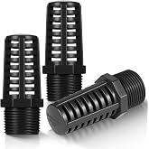 Glooglitter 3 Pcs Threaded Suction Overflow Strainer 3/4in Screen Strainer | High Impact Resistant, Gray Black PVC, Drain Fitting Connectors, for Fish Aquariums and Permeable Vent Cap for Aquarium