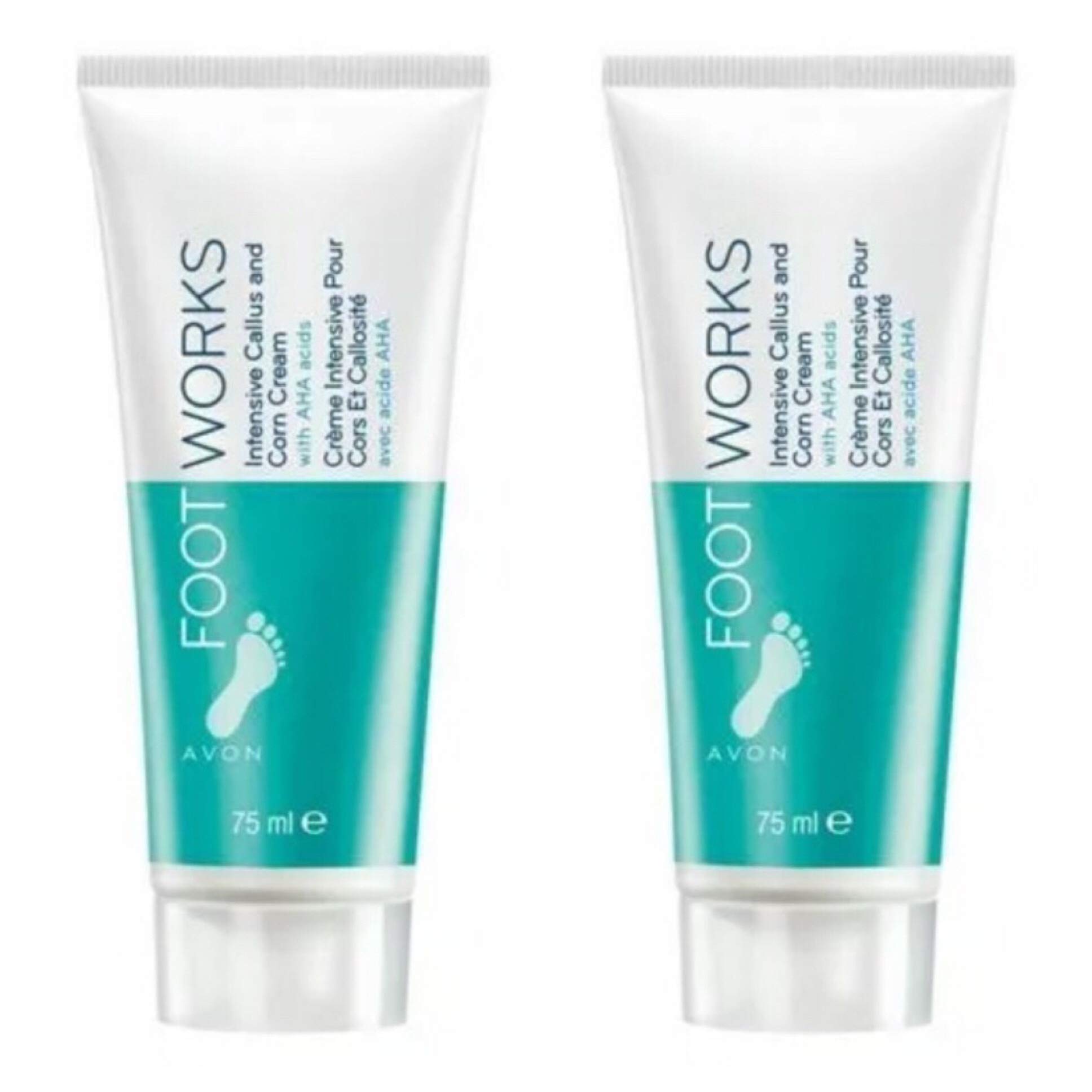 2x Avon Foot Works Intensive Callus & Corn Cream -75ml (150ml)