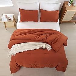 ROSGONIA King Size Comforter Set Burnt