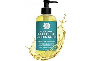 Pure Body Naturals Anti Cellulite Massage Oil, 8 fl oz | 100% Natural Cellulite Remover for Legs and Thighs | Chemical Free Firming Body Massage Oil for Women, Tightens Skin and Reduces Stretch Marks