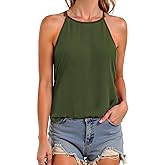ZENUTA Womens Tank Tops, High Neck Tank Top for Women, Halter Tops for Women, Loose Fit Basic Tee Summer Sleeveless Tops