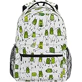 Blueangle Funny Frogs Pattern Print Travel Backpack for School Water Resistant Bookbag