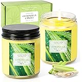 SCENTORINI Citronella Candle, Scented Candle, Lemongrass Aromatherapy Candle Gift Set, Soy Wax Candle for Outdoor/Indoor, 2 x