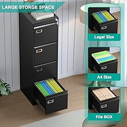 SISESOL 4 Drawer Vertical File Cabinet with