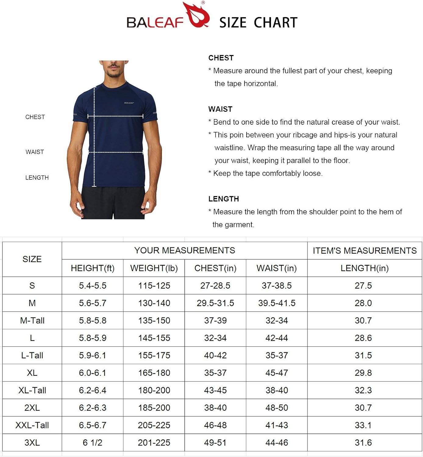 BALEAF Men's Quick Dry Short Sleeve T-Shirt Sun Protection Running Workout Shirts: Clothing