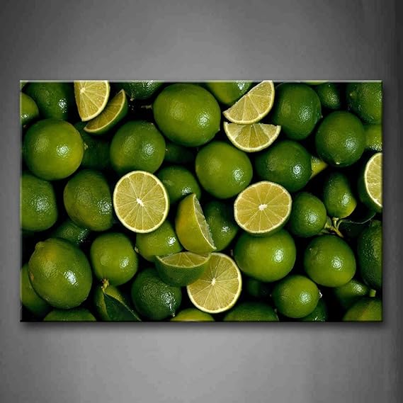 Green Lime Wall Art Painting Pictures Print On Canvas Food The Picture