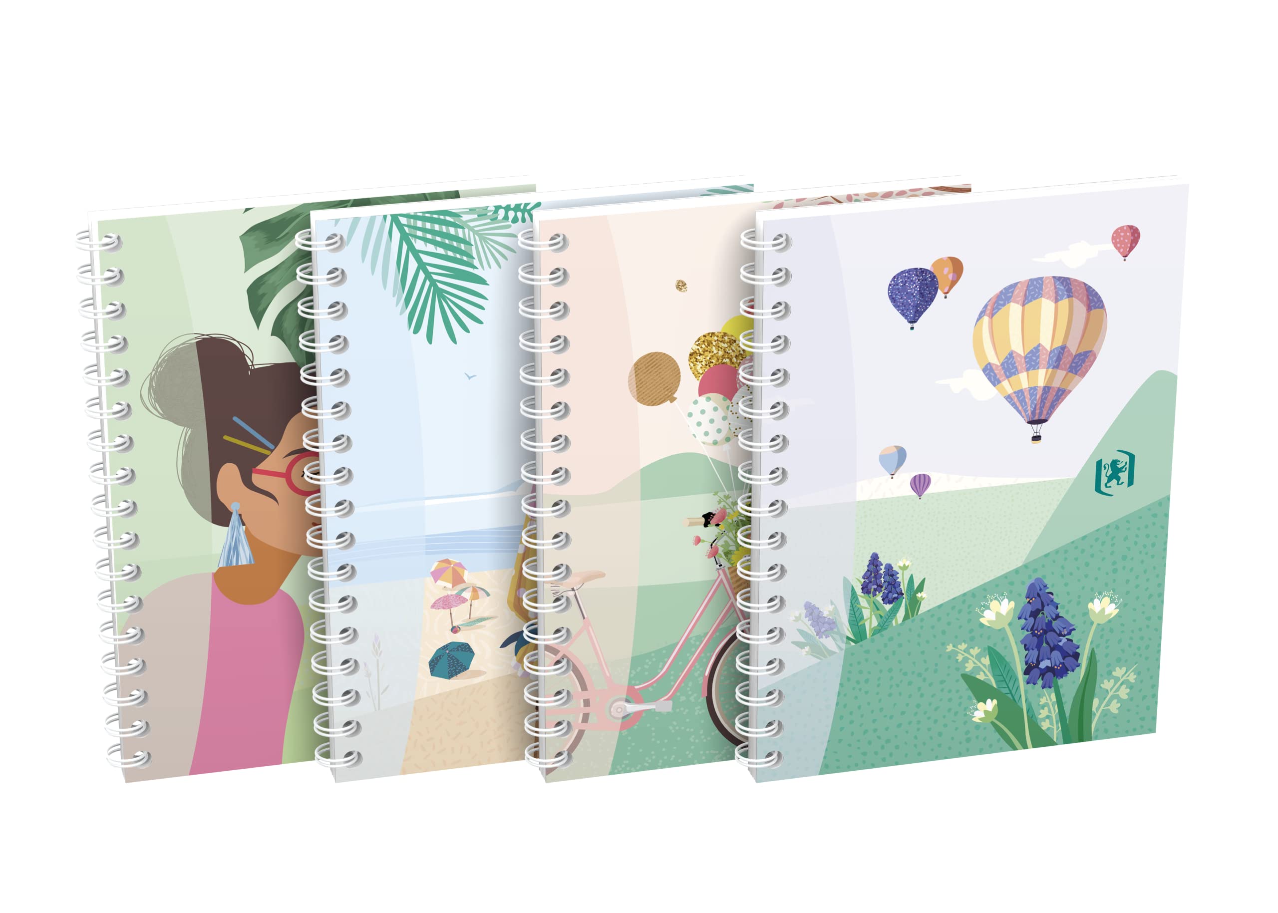 Oxford Spiral Notebook A6 Squared GO Horizon Soft Cover 50 Sheets 4 Designs Pack of 10 400154340