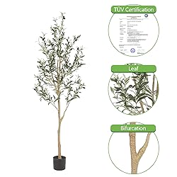 Realead 6ft Artificial Olive Tree, Tall Faux Olive
