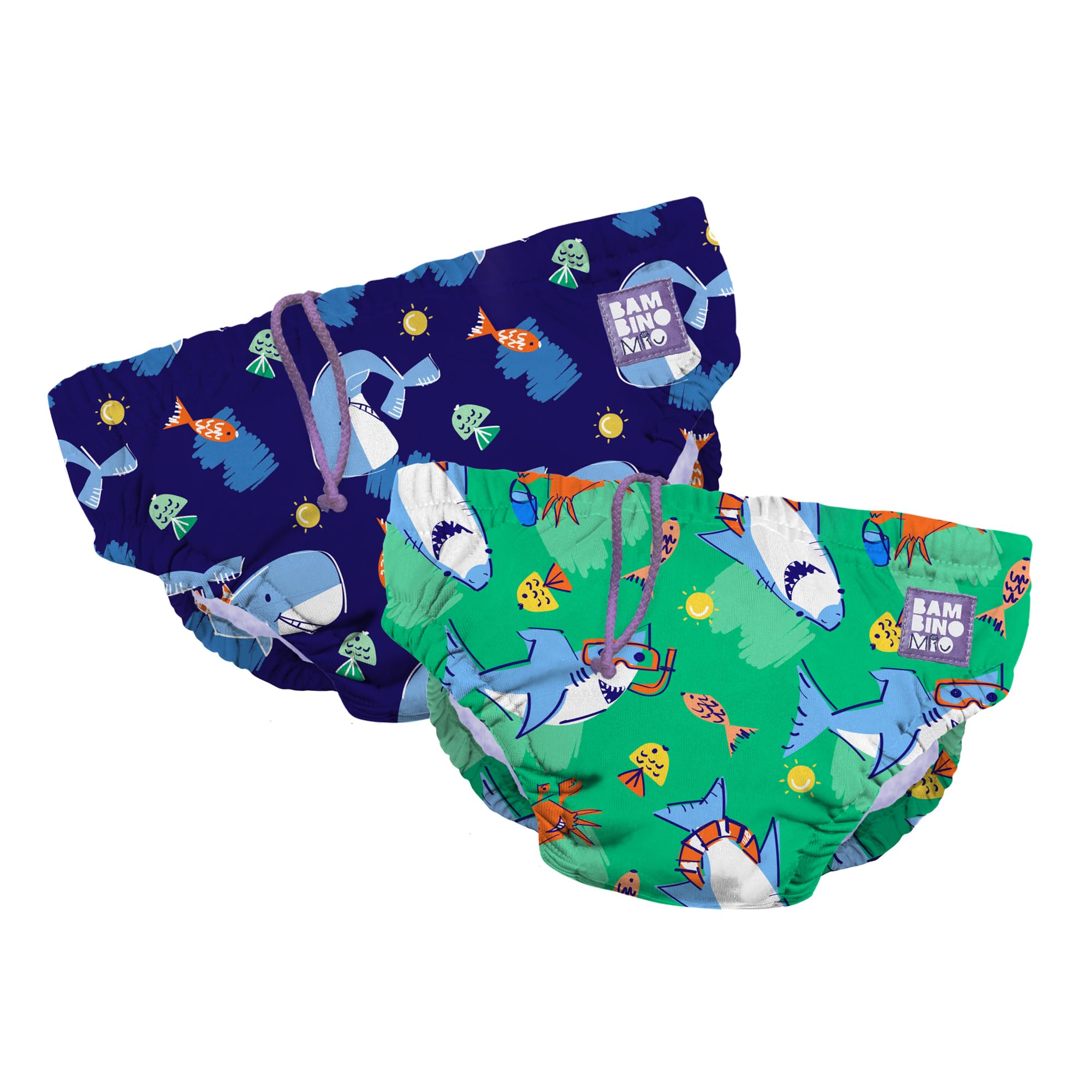 Bambino Mio, Revolutionary Reusable Swim Nappy Pants for Babies and Toddlers, Boys and Girls, Squirt, Pack of 2, 6-12 Months