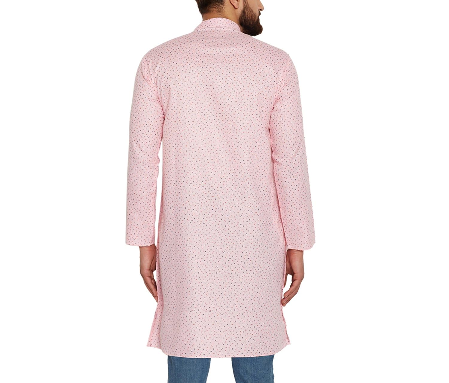 sojanya (since 1958) men's cotton linen printed only long kurta