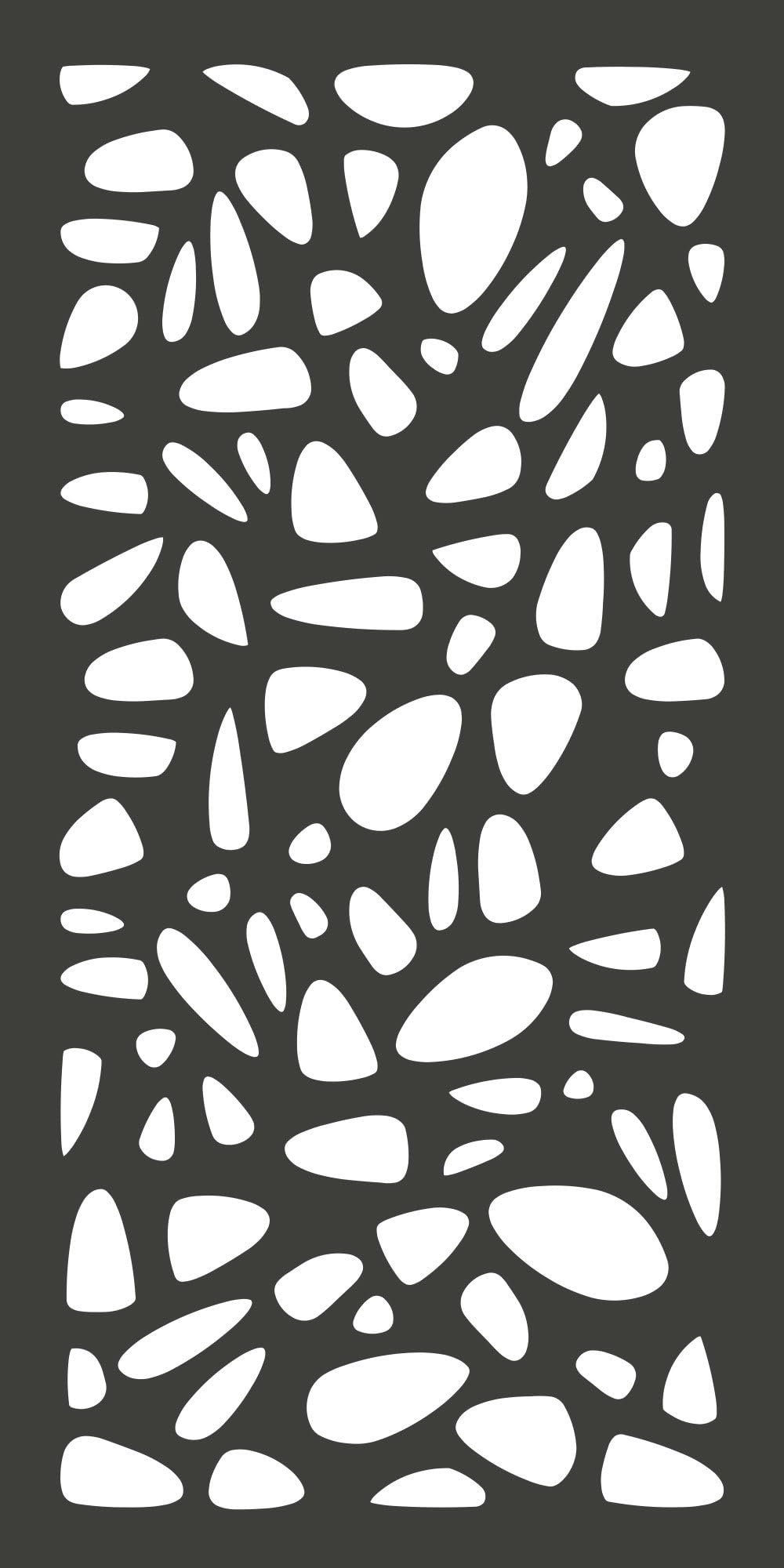 MODINEX Decorative Screen Panel - Pebbles Design - 2 ft. x 4 ft. Size - Charcoal - 80% Privacy