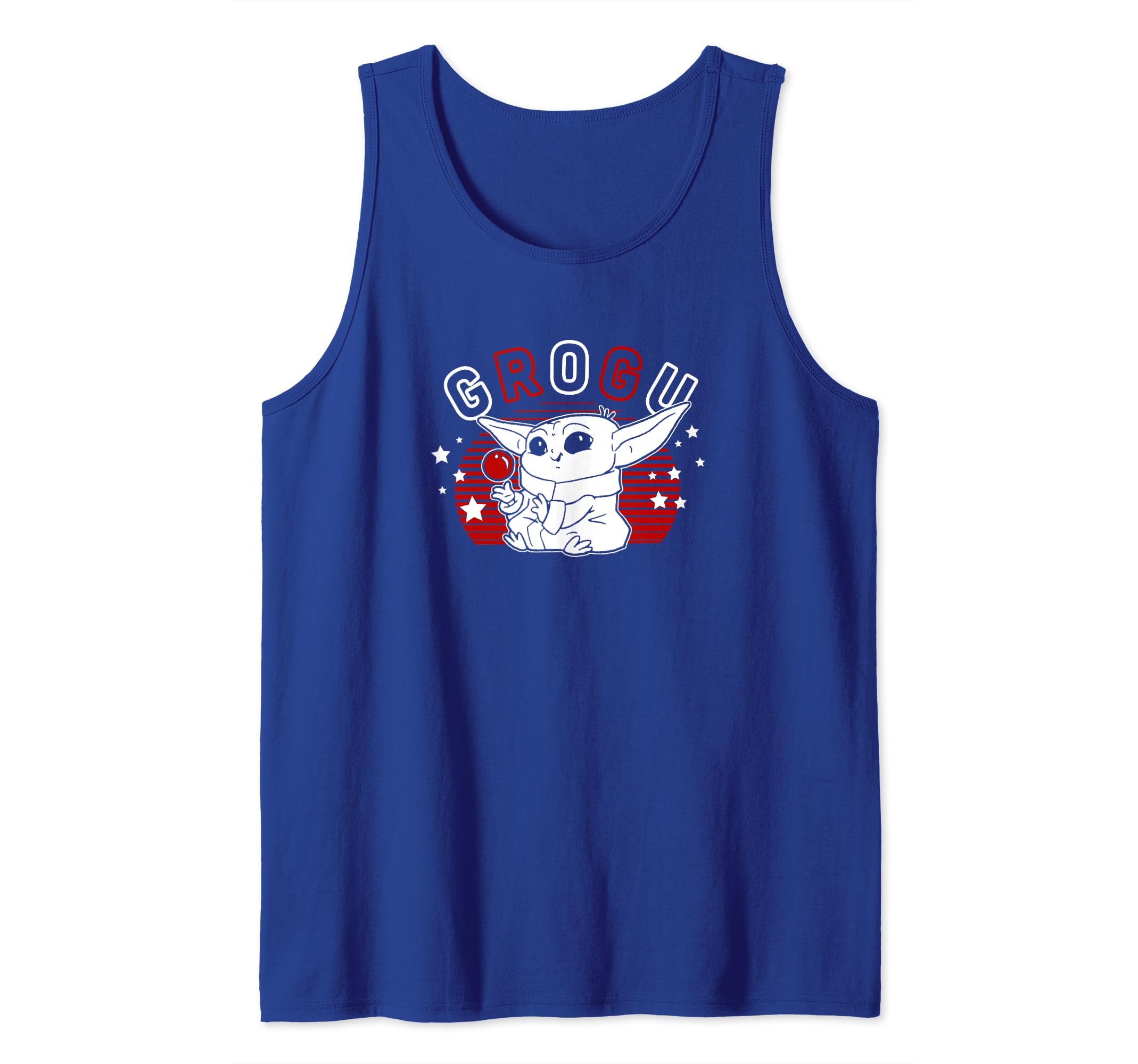 Star Wars: The Mandalorian Fourth Of July Grogu Lines Stars Tank Top