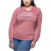 Harley-Davidson Women's Color Script Curved Hem V-Neck Pullover Hoodie - Rose