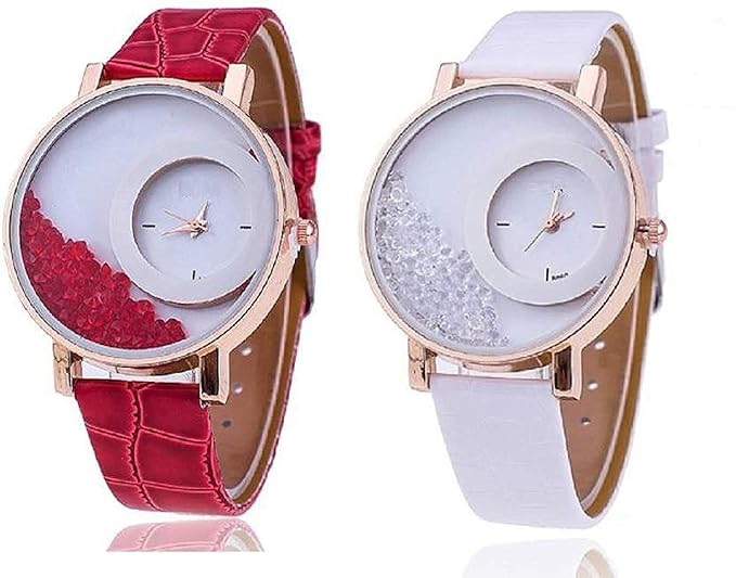 Bazarify Latest Fancy and Attractive Combo of 2 Wrist Watches for Girls-Womens