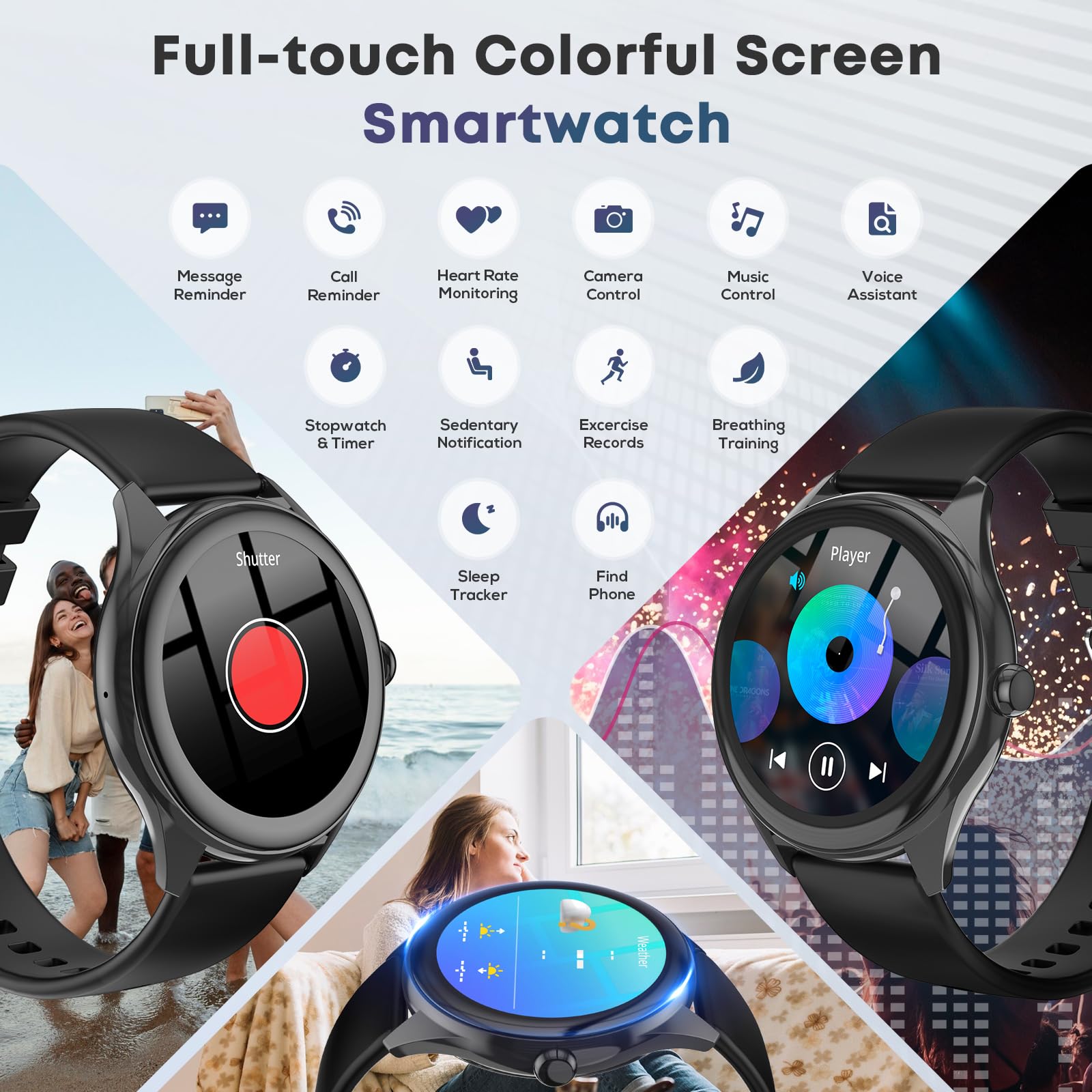 Smart Watches for Women Men, 1.39