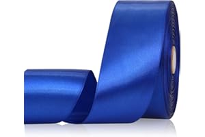 Sagaat Blue Ribbon 2 Inch 60 Yards, Royal Blue Satin Ribbon for Gift Wrapping, Flower Bouquet, Wedding, Crafts, Baby Shower, DIY Bows and Outdoor Decor