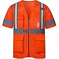 A-SAFETY Reflective Mesh Vest Class 3,with Pockets and Zipper