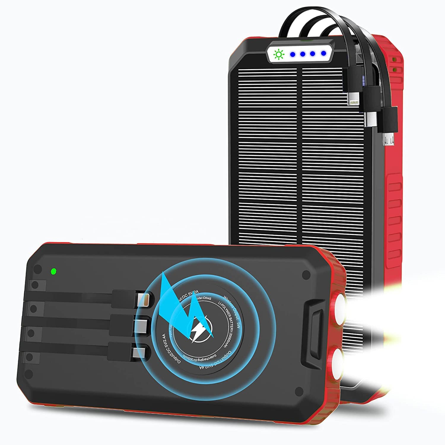 Solar Charger Power Bank 30000mAh OIMYE Wireless Solar Power Bank