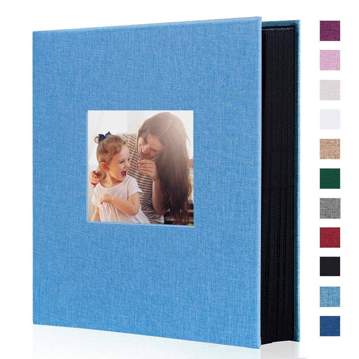 Miaikoe Photo Album 6x4 400 Pockets Slip in Large Capacity Album for Family Wedding Anniversary Linen Album Book Holds 400 Vertical 10x15cm Photos(400 Pockets, Teal)