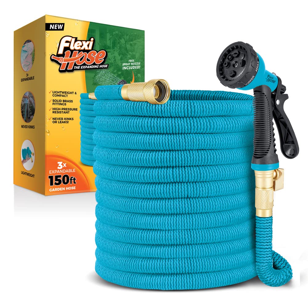Flexi Hose with 8 Function Nozzle, Lightweight Expandable Garden Hose