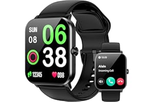 QONBINK Smart Watch, Smartwatches for Men Women, 1.85" HD Fitness Tracker (Answer/Make Calls), 120+ Sport Modes, Heart Rate/Sleep Monitor, IP68 Waterproof Fitness Watch, Smartwatch for Android iOS