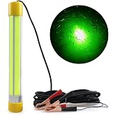 AGOOL Underwater Fishing Light 50W 30000Lumens Green Fishing Light 12V LED Submersible Fish Bait Finder Deep Drop Night Fishing Light for Shrimp, Prawns, Squid and Fish