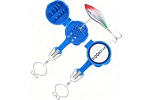 HOOK-EZE 4-in-1 Fishing Knot Tying Tool, Treble Hook Covers Keeps Lures Safe, Hook Sharpener, Lure Wraps for Fishing Rod, Fishing Line Cutter Accessories Gifts for Anglers Fishermen