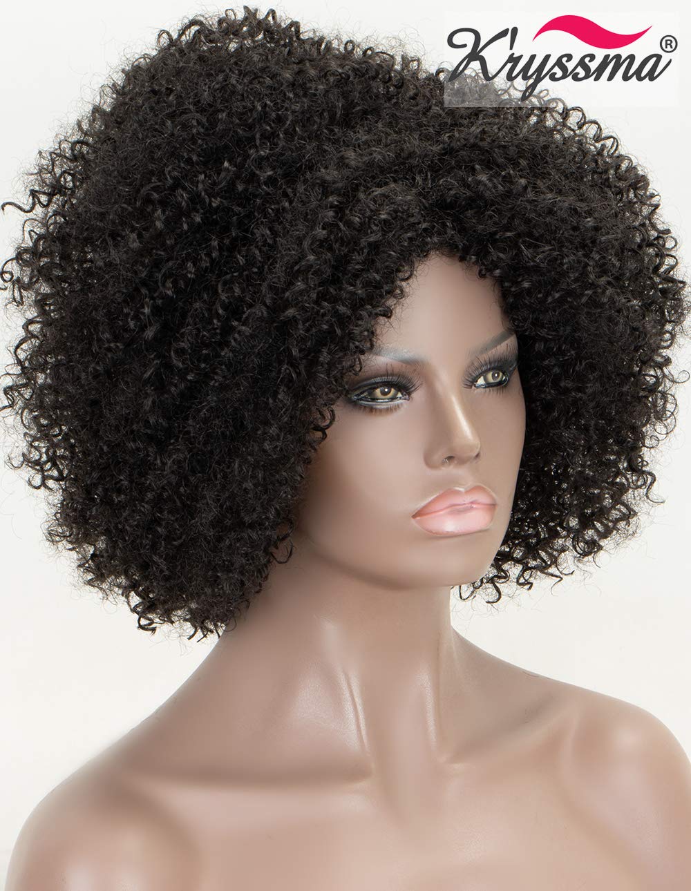 Black K Ryssma 1b Natural Black Curly Synthetic Wigs For Black