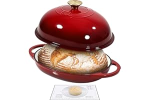 Davivy 6qt Oval Bread Dutch Oven with Silicone Baking Mat, Enameled Cast Iron Dutch Oven for Sourdough Bread Baking 6qt, Cast