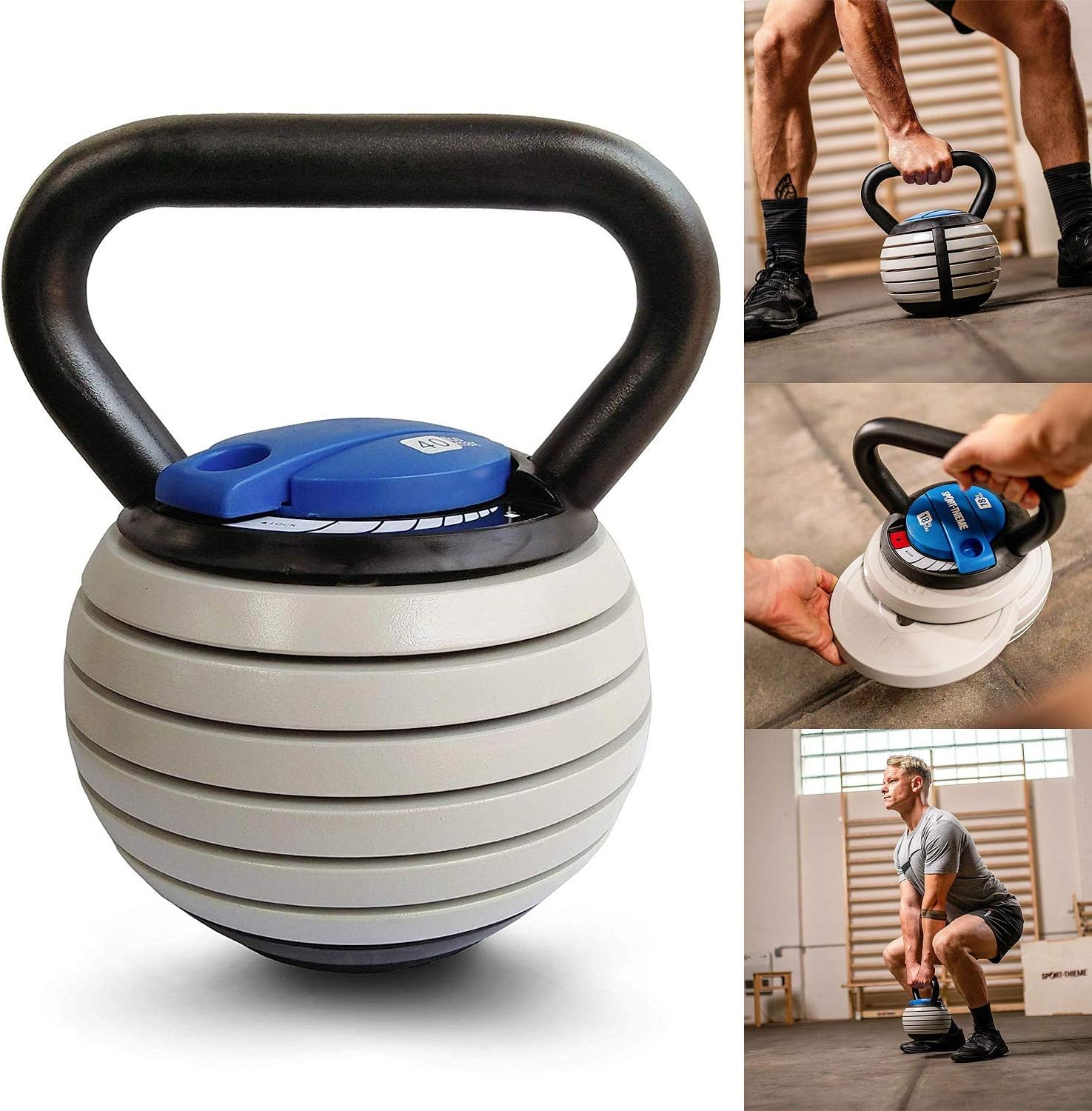 SportThieme Kettlebell Set Vario Verstellbare Kettlebell mit